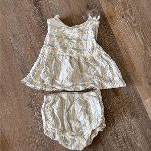 Carter's Cream and Gray Striped Diaper Cover Set